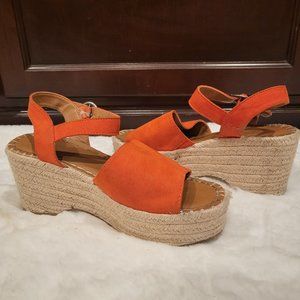 Orange Summer Sandals Size 7.5